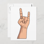 Hook ze Hand Sign Gesture Briefkaart (Voorkant / Achterkant)