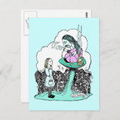 Hookah Fumer Caterpillar Carte postale (Devant / Derrière)