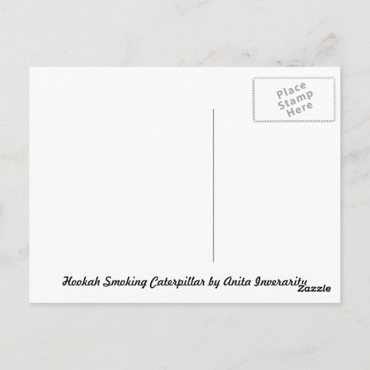 Hookah Fumer Caterpillar Carte postale (Dos)