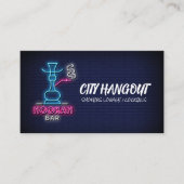 Hookah Neon Sign | Brick Wall en Roke Visitekaartje (Voorkant)