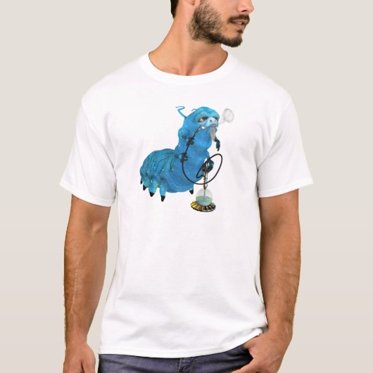 Hookah Smoking Blue Catterpijler T-shirt (Voorkant)