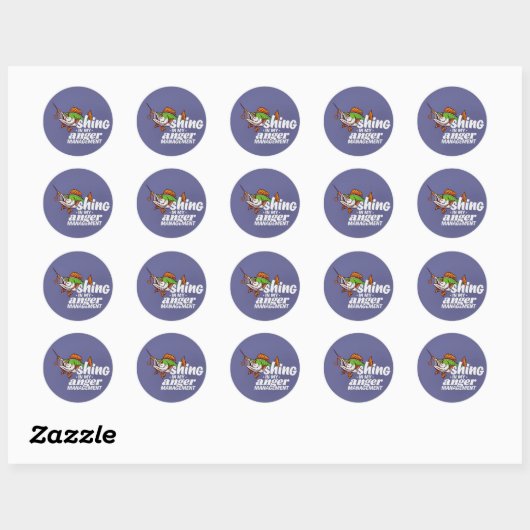 Hooked on Anger Management: Reel in Your Emotions Ronde Sticker (Vel)