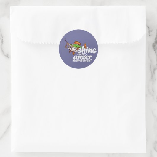Hooked on Anger Management: Reel in Your Emotions Ronde Sticker (Tas)