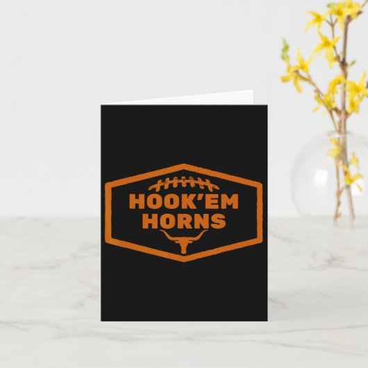 Hook'em Horns Originele Zeshoek Met Voetbalveters Kaart (Gele Bloem)