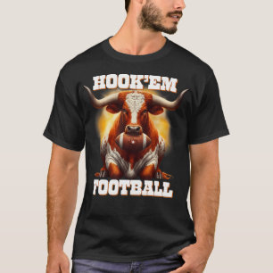 Hook'em State of Texas Football met haar en hoorn T-shirt