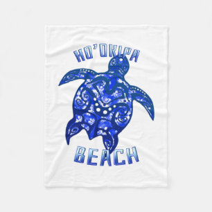 Ho'okipa Beach Hawaii Vacation Tribal Turtle Fleece Deken