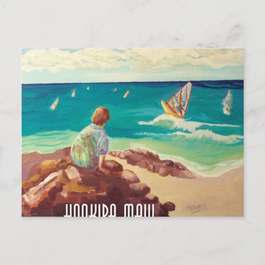 hookipa het windsurfing briefkaart (Voorkant)