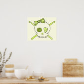 Hooks (gele achtergrond) poster (Keuken)