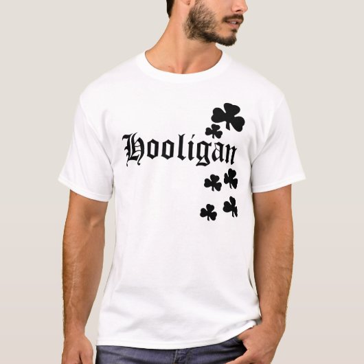 Hooligan Black Shamrocks T-shirt (Voorkant)