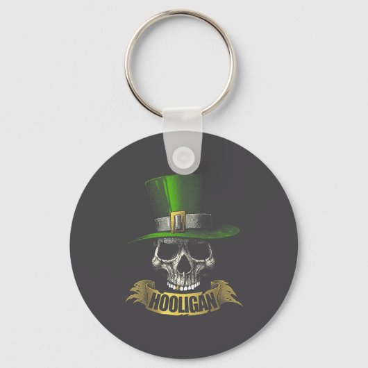 Hooligan Skull Funny Iri-shirt Sleutelhanger (Voorkant)