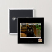 Hoomans maken daar bont af? vierkante button 5,1 cm (Voorkant /achterkant)