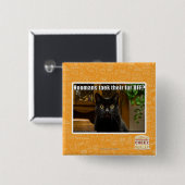 Hoomans maken daar bont af? vierkante button 5,1 cm (Voorkant /achterkant)