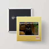 Hoomans maken daar bont af? vierkante button 5,1 cm (Voorkant /achterkant)