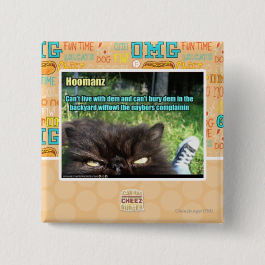 Hoomanz Vierkante Button 5,1 Cm (Voorkant)