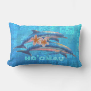 HO'OMAU Hawaiian Dolphins Primitive Collage Buitenkussen