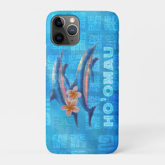 HO'OMAU Hawaiian Dolphins Primitive Collage Case-Mate iPhone Case (Achterkant)