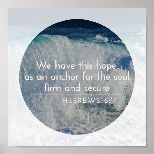 Hoop als Anchor Inspirerend Poster-Hebreeuws6:19 Poster (Voorkant)