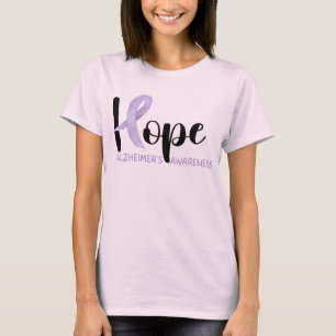 "Hoop" Alzheimer's Awareness Paarse Ribbon Script T-shirt