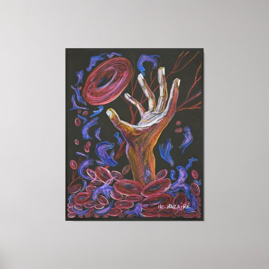 Hoop - Bewustzijn van sikkelcelpijn Canvas Afdruk (Voorkant)