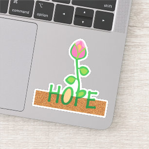 Hoop bloem groeit uit een zaad sticker