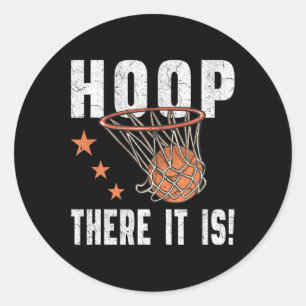 Hoop daar is het! Basketbal B-Ball Fan Ronde Sticker