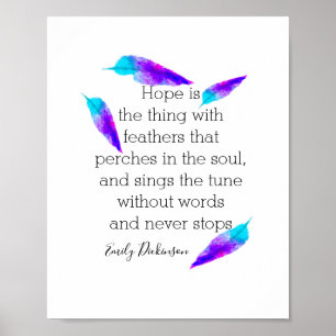 hoop dat de literaire Emily Dickinson citeert over Poster