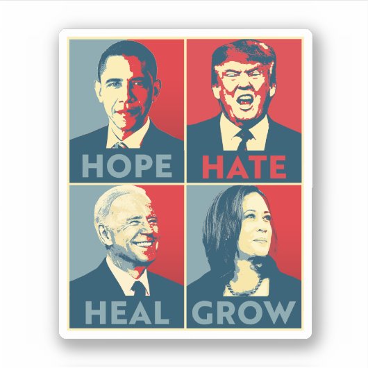Hoop dat Haat groeit Sticker (Voorkant)