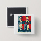 Hoop dat Haat groeit Vierkante Button 5,1 Cm (Voorkant /achterkant)