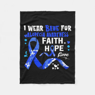 Hoop dat ik blauw Draag voor alopecia bewustzijn Fleece Deken