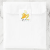 Hoop dat je beter koopt met bananas Cartoon Art De Vierkante Sticker (Tas)