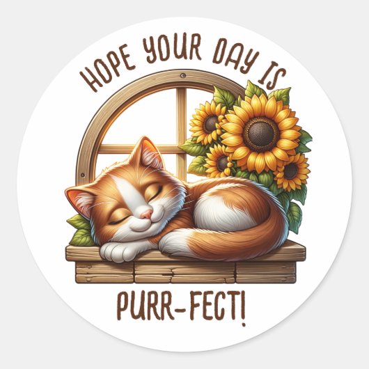 Hoop dat je dag Gesponnen-perfect is | Schattigee  Ronde Sticker (Voorkant)