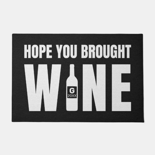 Hoop dat je het Wijnmonogram hebt gerooid Jaar Aan Deurmat (Voorkant)