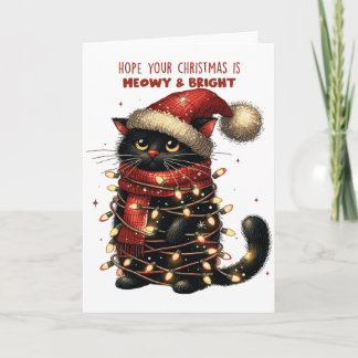 Hoop dat je Kerstmis is Meowy & Bright Groet Kaart