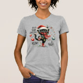 Hoop dat je Kerstmis is Meowy en Bright-Funny Cat T-shirt (Voorkant)