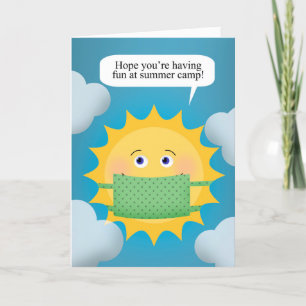 Hoop dat je plezier hebt in het zomerkamp Sun Face Feestdagen Kaart