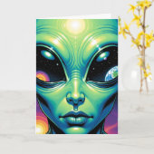 Hoop dat je verjaardag buitenaards is | Alien Kaart (Gele Bloem)