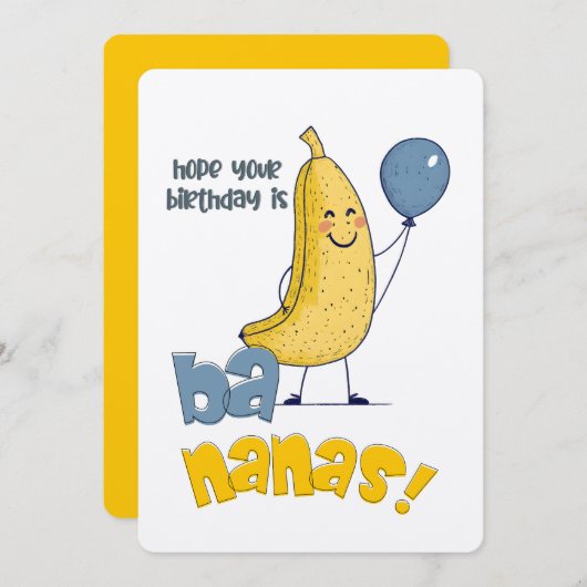 Hoop dat je verjaardag een banaan is! | Een Peel-g Kaart (Voorkant / Achterkant)