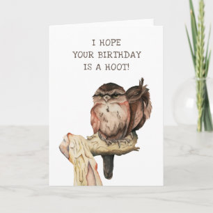 Hoop dat je verjaardag een feest is! Owl Kaart