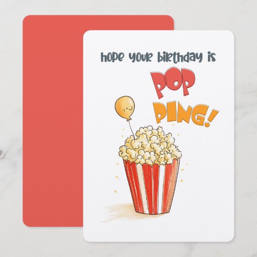 Hoop dat je verjaardag gaat knallen! | Een Popcorn Kaart (Voorkant / Achterkant)