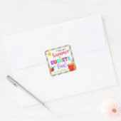 Hoop dat je zomer emmers van plezier is vierkante sticker (Envelop)