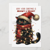 Hoop dat jullie kerst Meowy & Bright Kaart is (Voorkant / Achterkant)