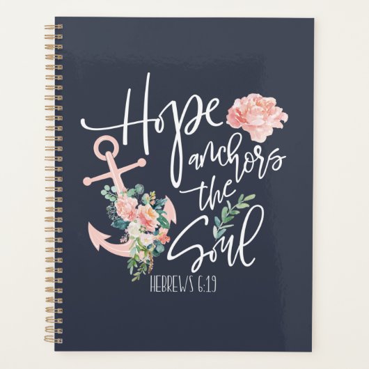Hoop de anker van de sol Floral-religie Planner (Voorkant)