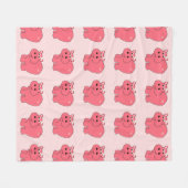 Hoop de Hippo - Kinderen Fleece Deken (Voorkant (Horizontaal))