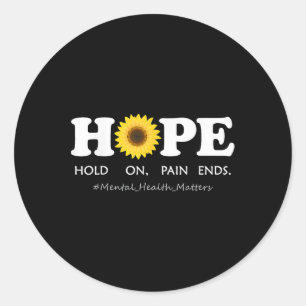 Hoop depressie geestelijke gezondheidsbewustzijn - ronde sticker