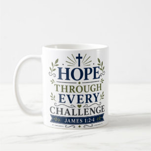 Hoop door elke uitdaging Christelijke hoop citaat Koffiemok