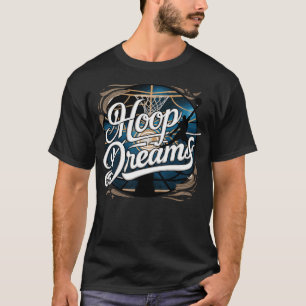 Hoop Dreams Sterrennacht Basketbal Ontwerp T-shirt