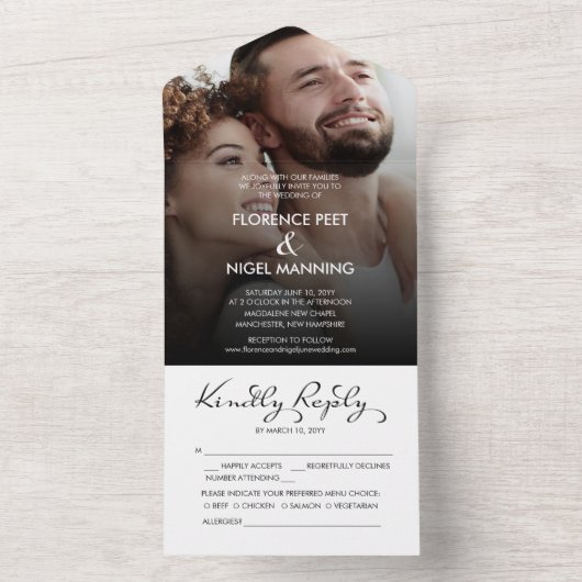 Hoop Droom Foto Bruiloft All In One Uitnodiging (Binnen)