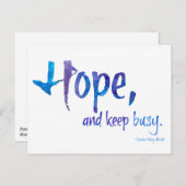 Hoop, en houd bezig protesteren Briefkaart (Voorkant / Achterkant)