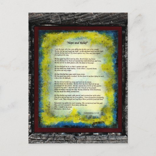 Hoop en reliëf briefkaart (Voorkant)