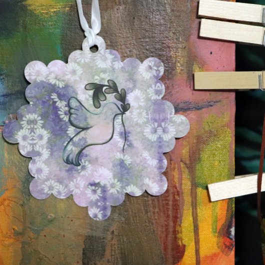 Hoop en vrede ornament kaart